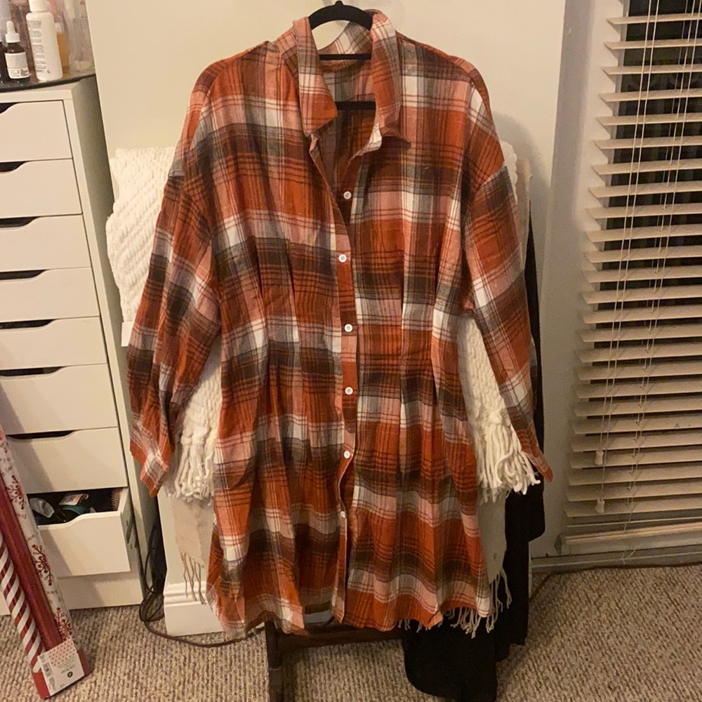 Flannel shirt dress